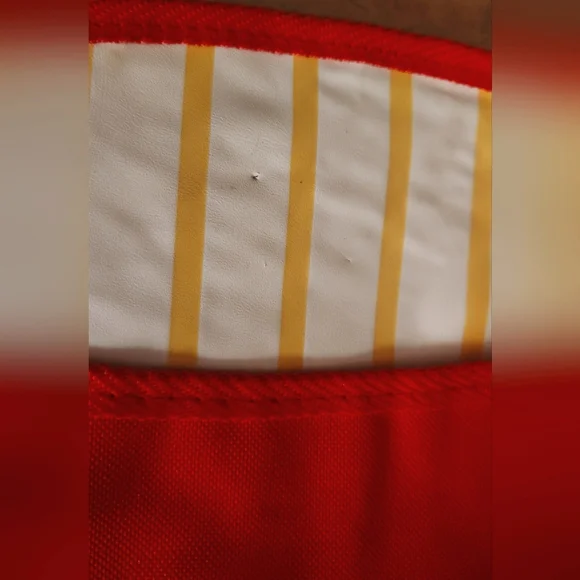 McDonald's 2013 Promo French Fry Tote Bag Red Canvas Tote Bag Striped Vinyl - Picture 8 of 8